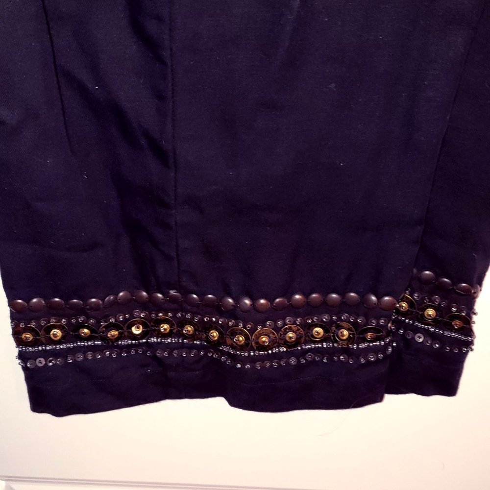 Coldwater Creek Black Capri with Ornate Cuff Trim